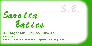 sarolta balics business card